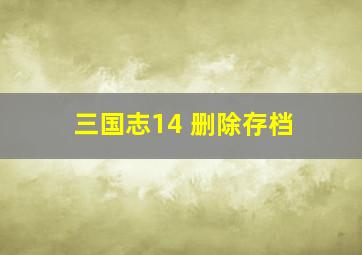 三国志14 删除存档